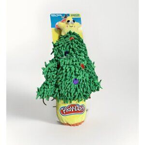 Hasbro Play-Doh Christmas Tree Dog Toy with Squeaky Plush Festive Pet Toy Green
